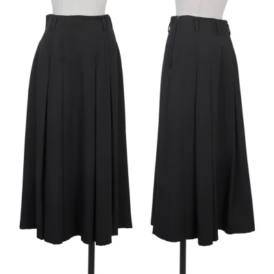 Y's Wool Box Pleats Skirt