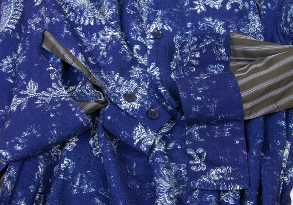 Yohji Yamamoto NOIR Floral Discharge-Print Stripe Lining Dress K-175774_009