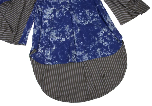 Yohji Yamamoto NOIR Floral Discharge-Print Stripe Lining Dress K-175774_011