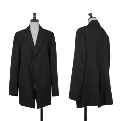 Yohji Yamamoto NOIR Wool Gabardine Asymmetry Seam Jacket
