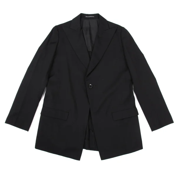 Yohji Yamamoto NOIR Wool Gabardine Asymmetry Seam Jacket K-175775_002