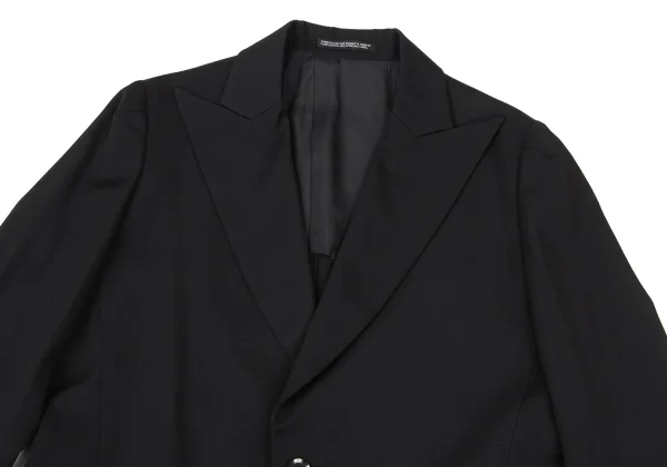 Yohji Yamamoto NOIR Wool Gabardine Asymmetry Seam Jacket K-175775_003