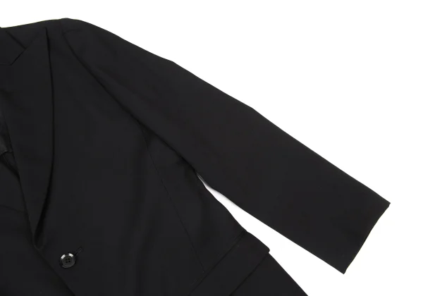 Yohji Yamamoto NOIR Wool Gabardine Asymmetry Seam Jacket K-175775_005
