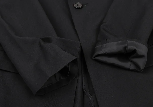 Yohji Yamamoto NOIR Wool Gabardine Asymmetry Seam Jacket K-175775_006