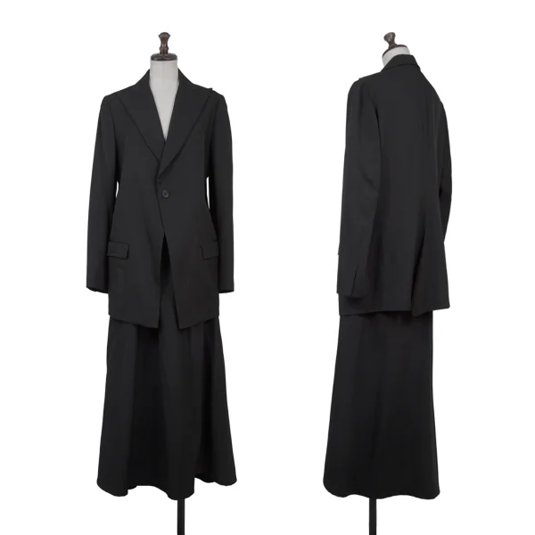 Yohji Yamamoto NOIR Wool Gabardine Asymmetry Seam Jacket K-175775_016
