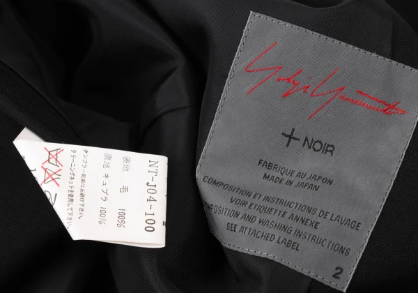 Yohji Yamamoto NOIR Wool Gabardine Asymmetry Seam Jacket K-175775_018