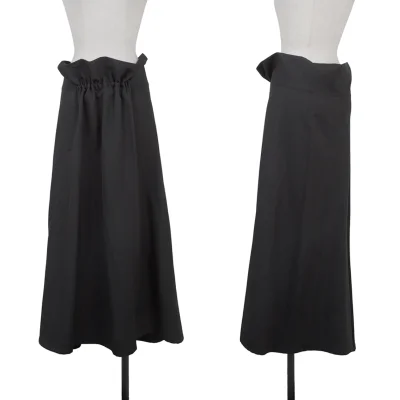 Yohji Yamamoto NOIR Wool Gabardine Wide Fishtail Skirt