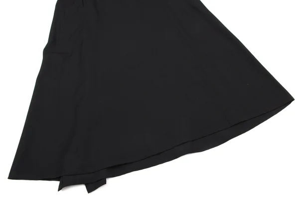 Yohji Yamamoto NOIR Wool Gabardine Wide Fishtail Skirt K-175776_006
