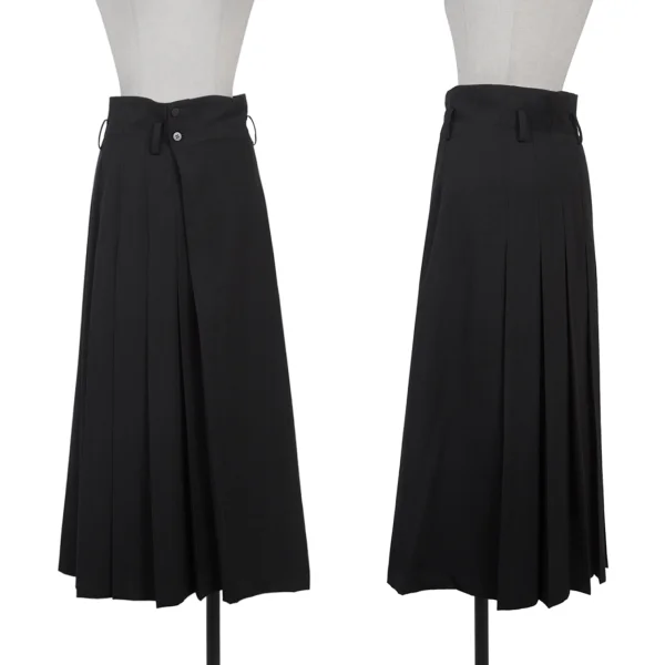 tricot COMME des GARCONS Wool Gabardine Asymmetry Pleats Skirt Black M K-175778_001
