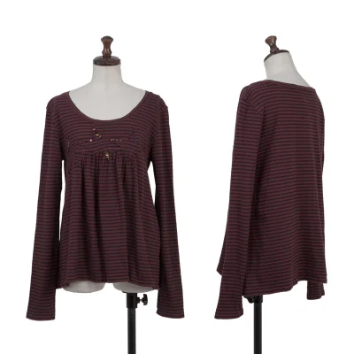 sunao kuwahara Star Patch Beads Stripe T Shirt