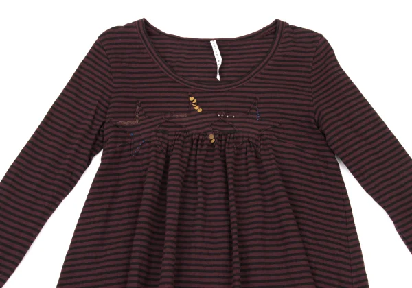 sunao kuwahara Star Patch Beads Stripe T Shirt K-175794_003