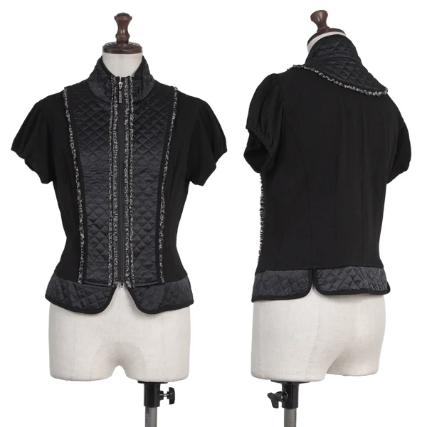 HIROKO BIS Quilted Switching Double Zip Top Black 9 K-175800_001