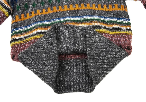 KANSAI YAMAMOTO Colorful Turtleneck Knit Sweater K-175806_011