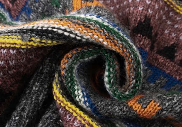 KANSAI YAMAMOTO Colorful Turtleneck Knit Sweater K-175806_014