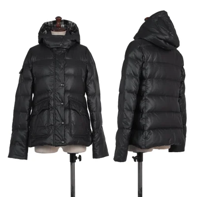 BURBERRY BLUE LABEL Detachable Hood Check Lining Down Jacket