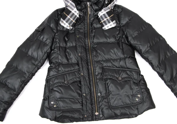 BURBERRY BLUE LABEL Detachable Hood Check Lining Down Jacket K-175807_013