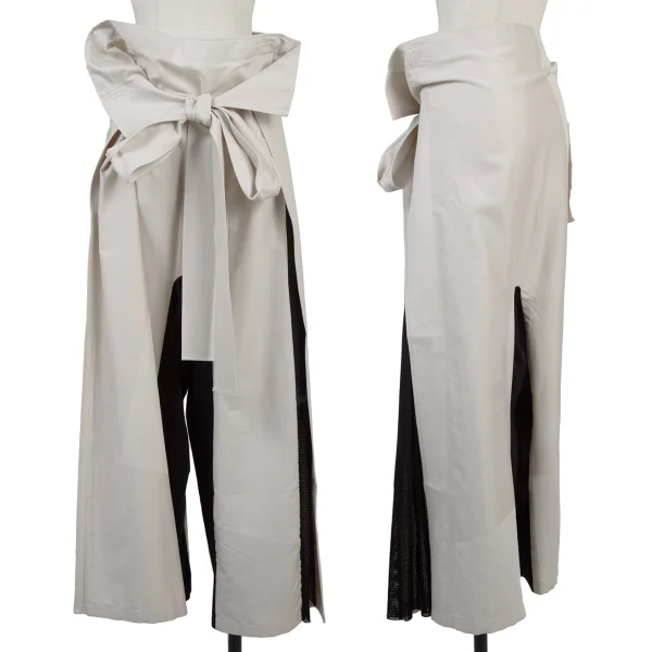 ISSEY MIYAKE A-POC Bi-color Switching Wrap Pants Beige 2 K-175809_001