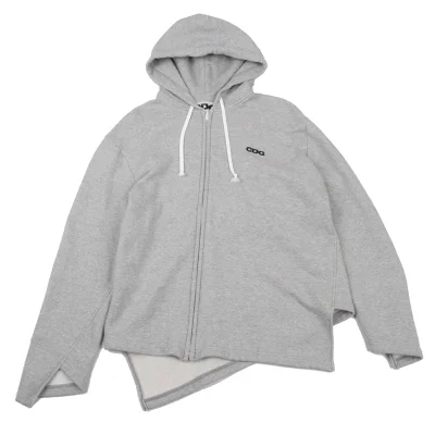 CDG Logo Print Twisted Zip Hoodie