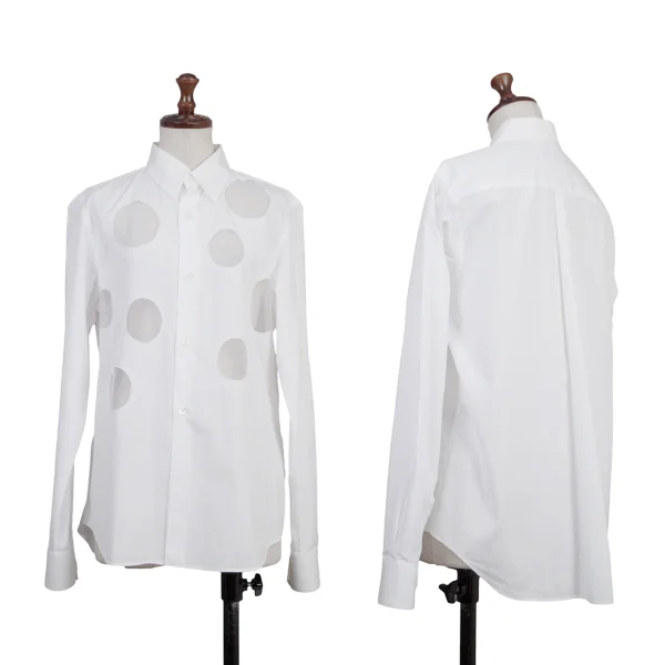 robe de chambre COMME des GARCONS Dot Pattern Sheer Panel Shirt  White M K-175816_001