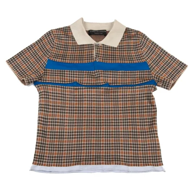 COMME des GARCONS HOMME PLUS Line Switching Houndstooth Polo Shirt