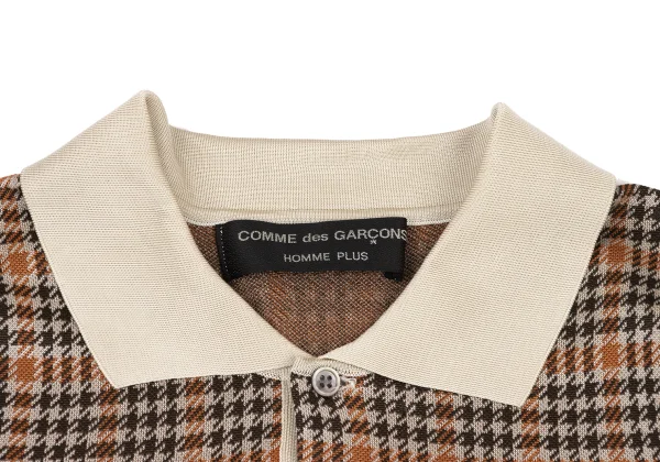 COMME des GARCONS HOMME PLUS Line Switching Houndstooth Polo Shirt K-175821_003
