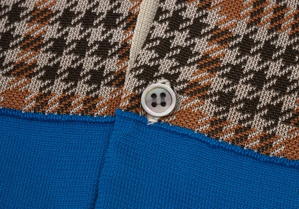 COMME des GARCONS HOMME PLUS Line Switching Houndstooth Polo Shirt K-175821_004