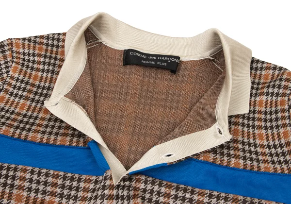 COMME des GARCONS HOMME PLUS Line Switching Houndstooth Polo Shirt K-175821_005