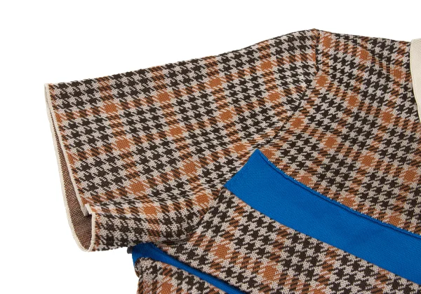 COMME des GARCONS HOMME PLUS Line Switching Houndstooth Polo Shirt K-175821_007