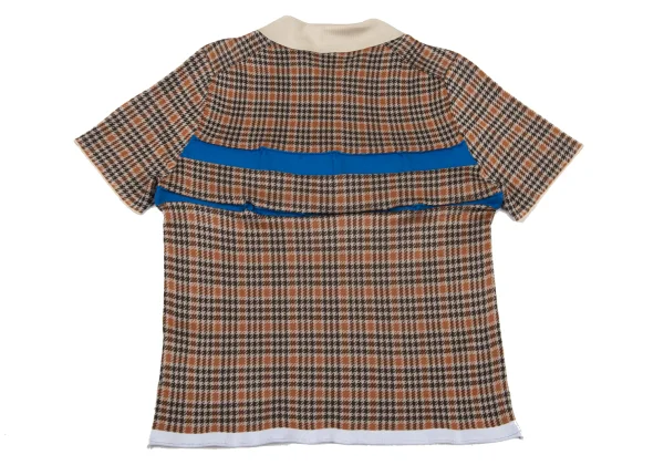 COMME des GARCONS HOMME PLUS Line Switching Houndstooth Polo Shirt K-175821_011