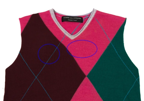 COMME des GARCONS HOMME PLUS Argyle V-neck Knit Vest K-175822_002
