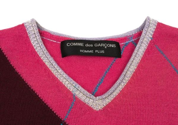 COMME des GARCONS HOMME PLUS Argyle V-neck Knit Vest K-175822_005