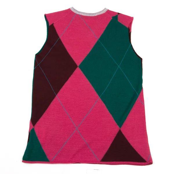COMME des GARCONS HOMME PLUS Argyle V-neck Knit Vest K-175822_011