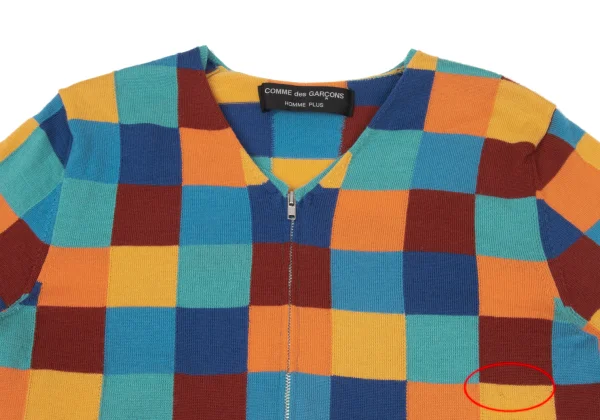 COMME des GARCONS HOMME PLUS Colorful Check Jacquard Psychedelic Knit Cardigan K-175823_002