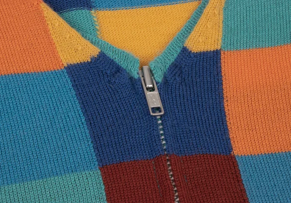 COMME des GARCONS HOMME PLUS Colorful Check Jacquard Psychedelic Knit Cardigan K-175823_005