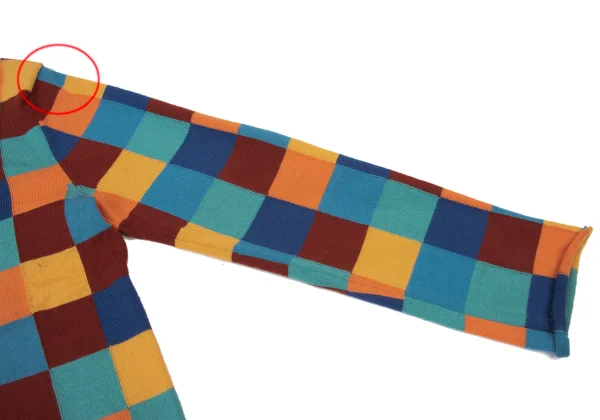 COMME des GARCONS HOMME PLUS Colorful Check Jacquard Psychedelic Knit Cardigan K-175823_006