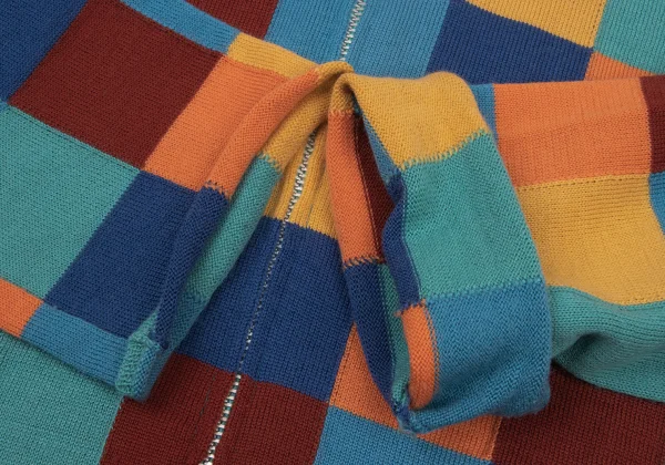 COMME des GARCONS HOMME PLUS Colorful Check Jacquard Psychedelic Knit Cardigan K-175823_008