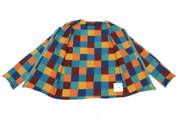 COMME des GARCONS HOMME PLUS Colorful Check Jacquard Psychedelic Knit Cardigan K-175823_010