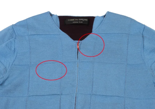 COMME des GARCONS HOMME PLUS Reverse Check Jacquard Short Sleeve Knit Cardigan K-175824_002