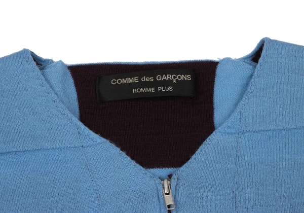 COMME des GARCONS HOMME PLUS Reverse Check Jacquard Short Sleeve Knit Cardigan K-175824_005