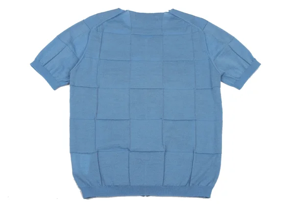 COMME des GARCONS HOMME PLUS Reverse Check Jacquard Short Sleeve Knit Cardigan K-175824_012