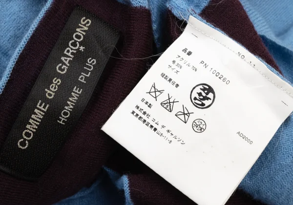 COMME des GARCONS HOMME PLUS Reverse Check Jacquard Short Sleeve Knit Cardigan K-175824_016