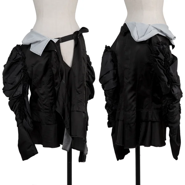 COMME des GARCONS Dyed Poly Silk Sleeves Design Skirt Black XS-S K-175833_001