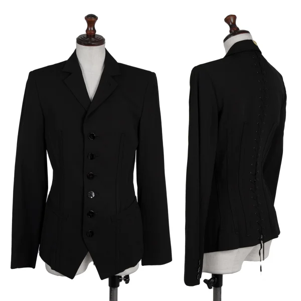 Jean Paul GAULTIER FEMME Back Lace-up Corset Style Jacket Black 38 K-175836_001