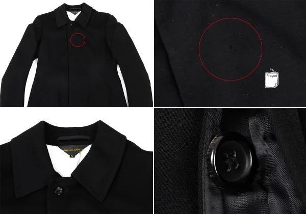 COMME des GARCONS Back Feather Embellishment Balmacaan Coat K-175839_010
