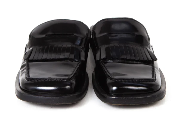 PRADA Fringe Leather Square Toe Mules K-175844_002