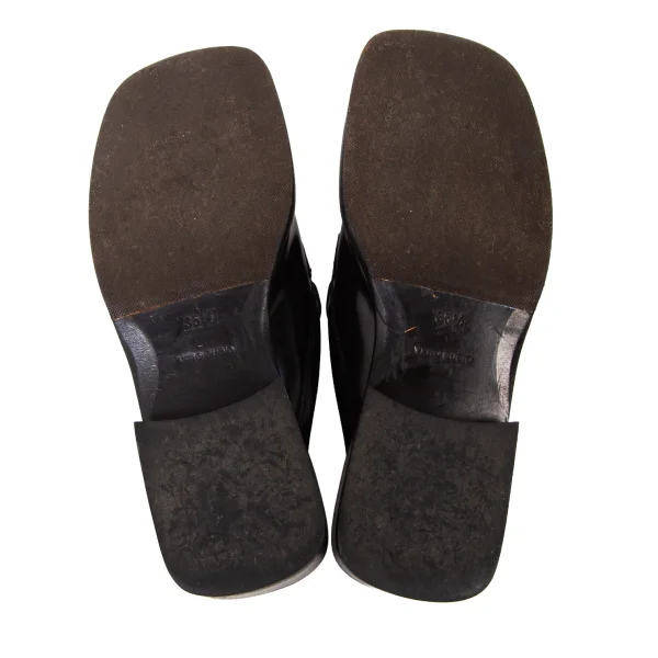PRADA Fringe Leather Square Toe Mules K-175844_010