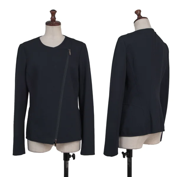 EMPORIO ARMANI Rayon Nylon Motorcycle Jacket Navy 40 K-175845_001