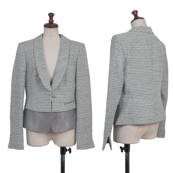 ARMANI COLLEZIONI Blended Fabric Textured Shawl Collar Jacket Grey 42 K-175848_001