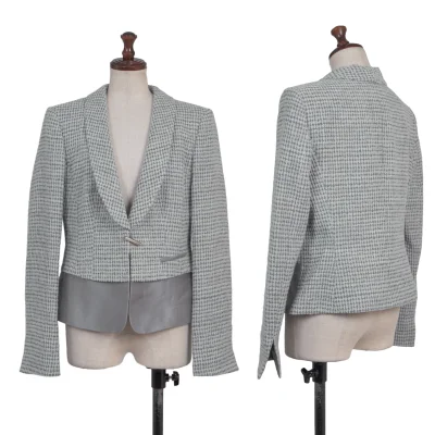 ARMANI COLLEZIONI Blended Fabric Textured Shawl Collar Jacket