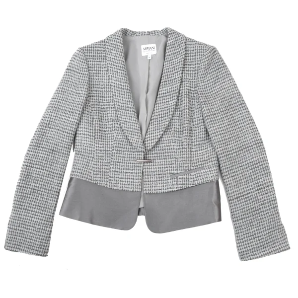 ARMANI COLLEZIONI Blended Fabric Textured Shawl Collar Jacket K-175848_002